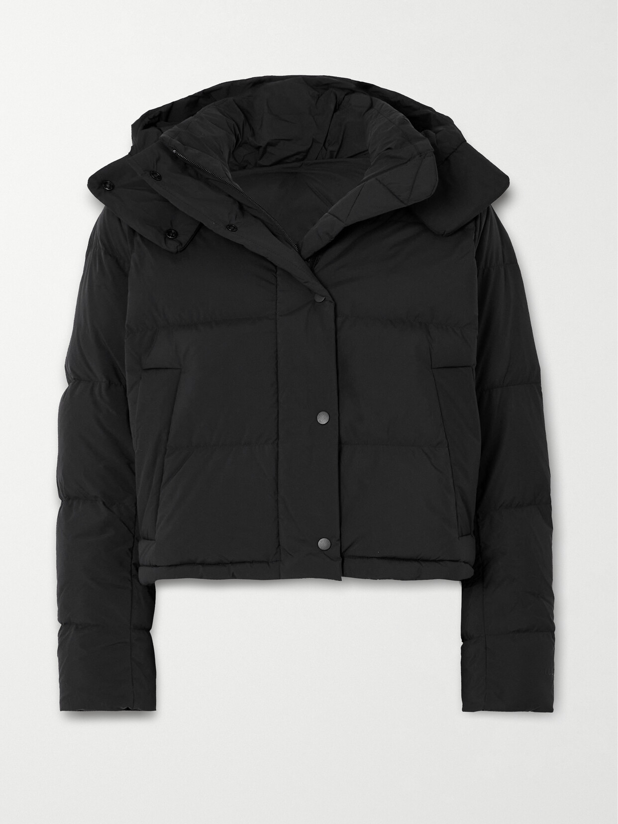 Shop Lululemon Wunder Puff Hooded Quilted Recycled-softmatte™ Down Jacket In Black