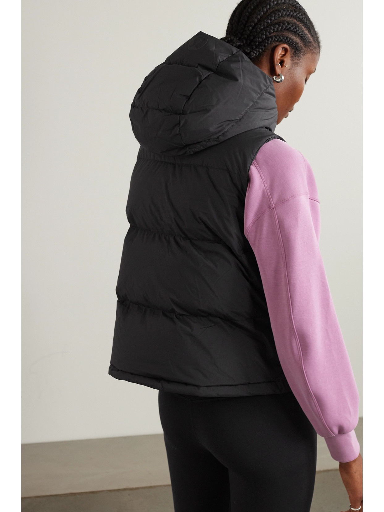 Wunder Puff Cropped Hooded Quilted Recycled-Glyde Down Vest