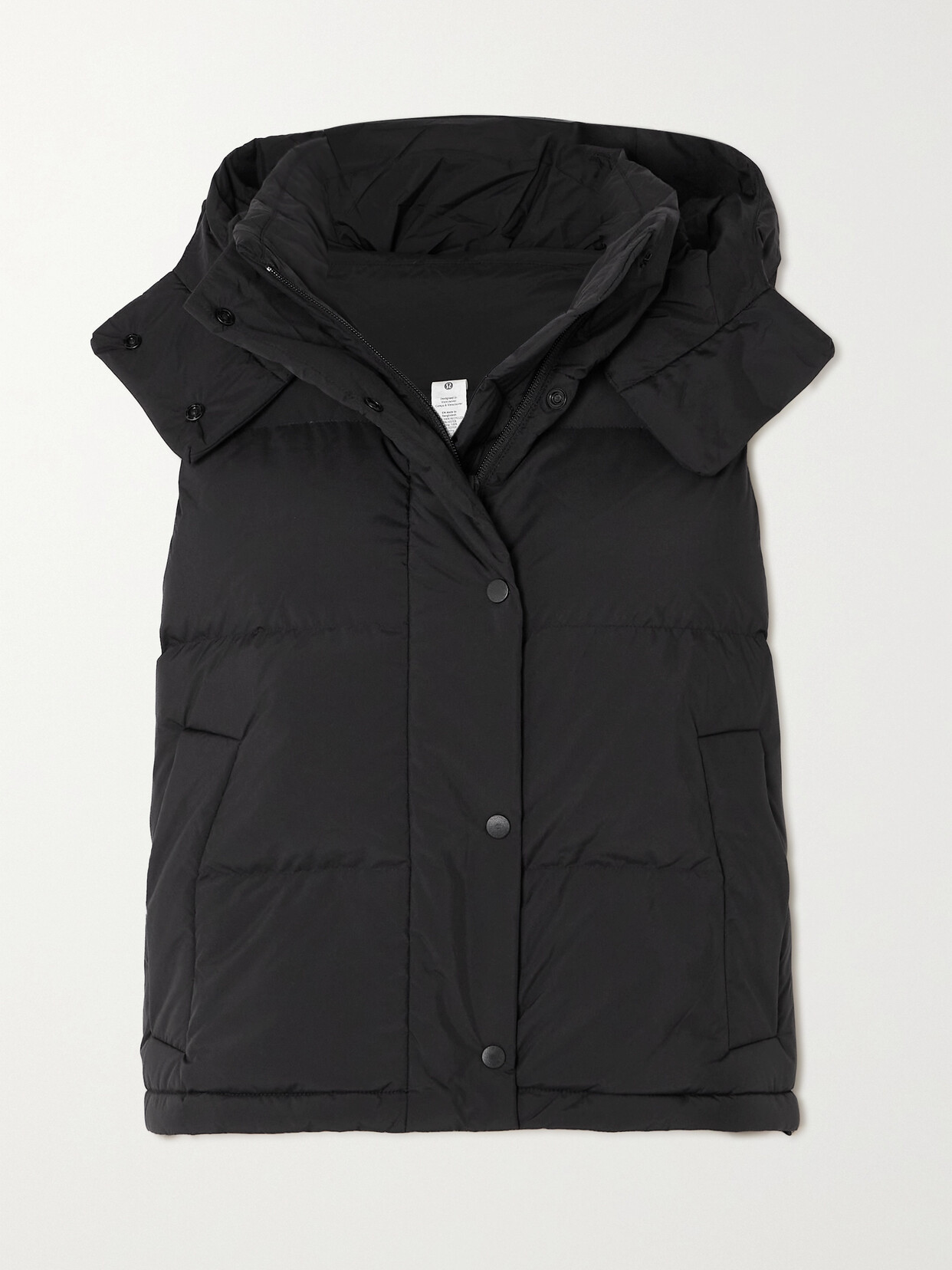 lululemon - Wunder Puff Cropped Hooded Quilted Recycled-glyde™ Down Vest - Black