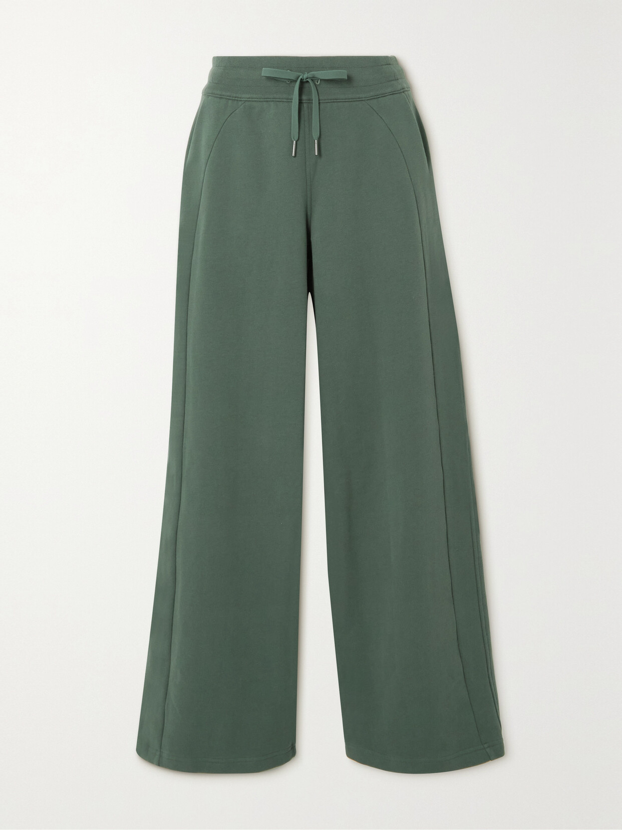 Lululemon On The Move Cotton-blend Wide-leg Trousers In Green