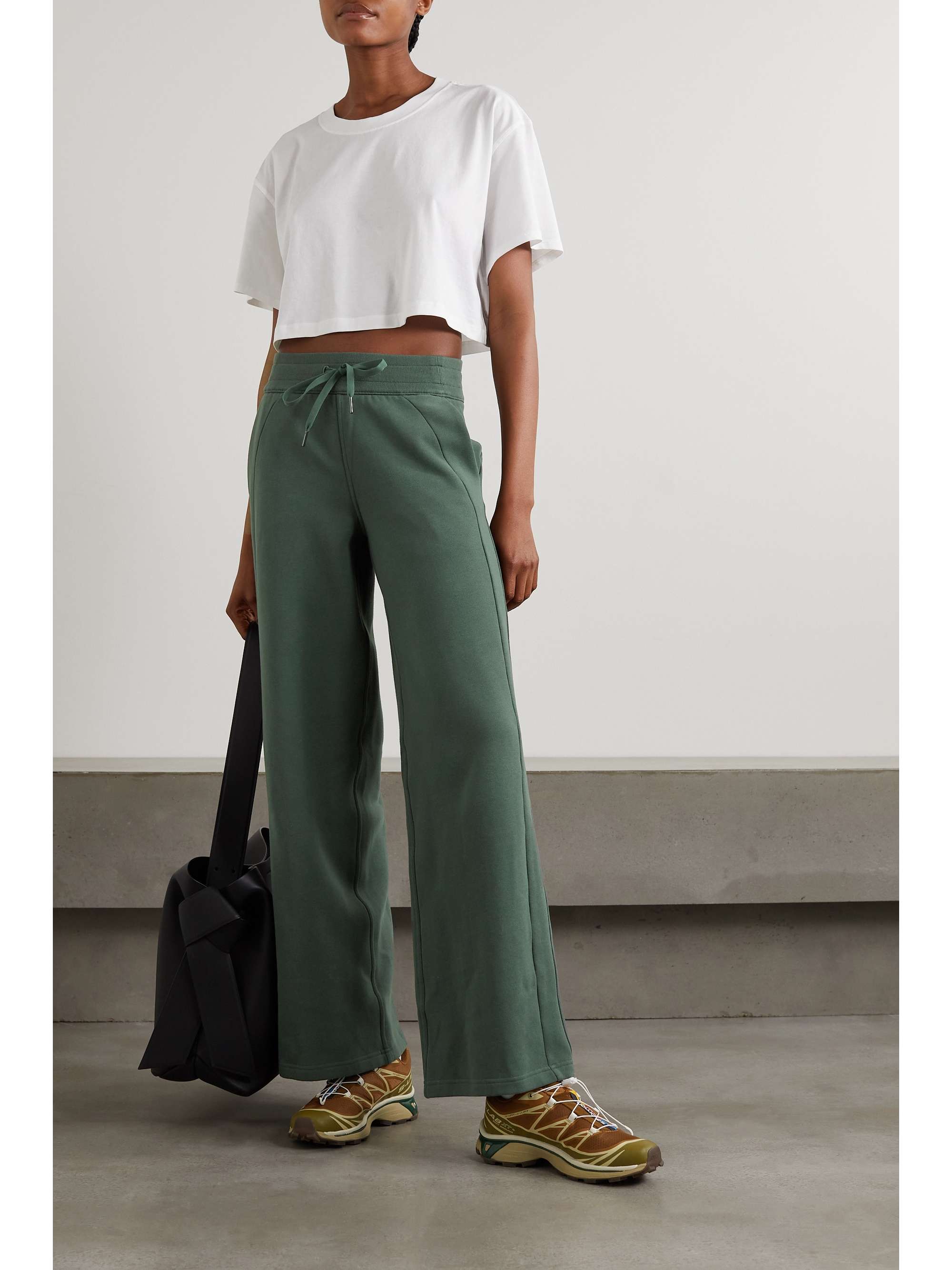 On The Move cotton-blend wide-leg pants