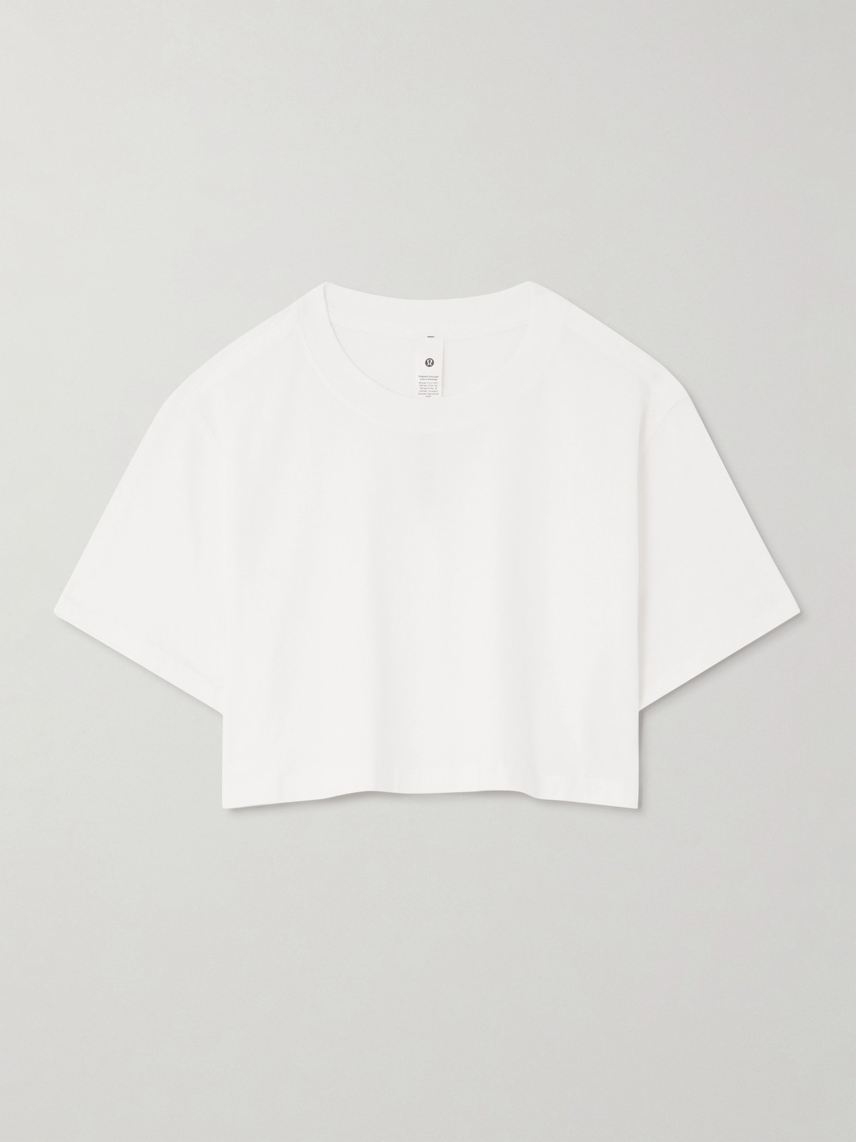 Lululemon All Yours Cropped Pima Cotton T-shirt In White