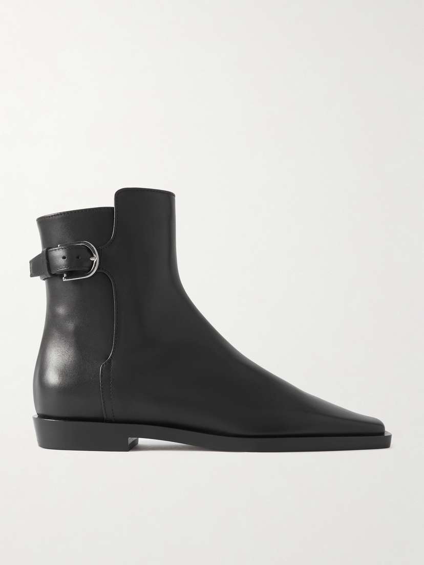 TOTEME + Net Sustain The Belted Leather Ankle Boots