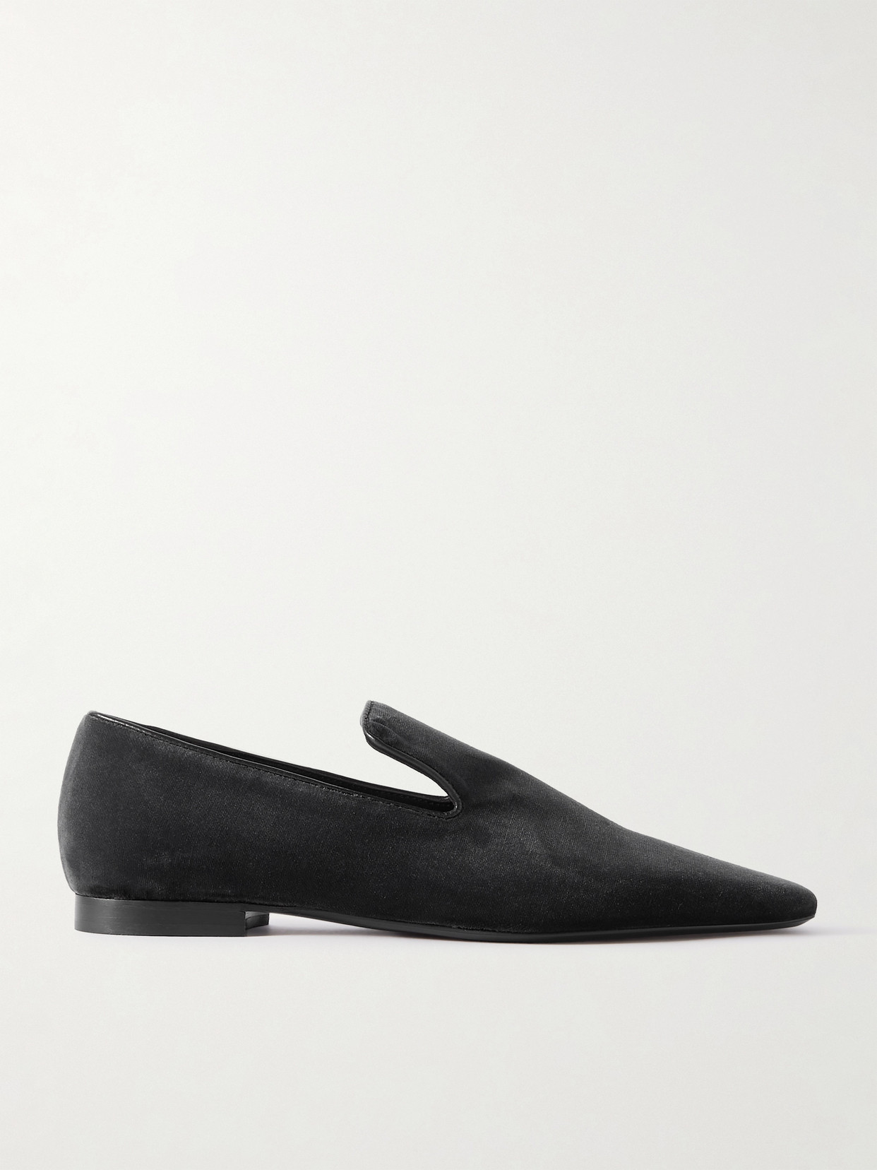 Shop Totême The Venetian Suede Loafers In Gray