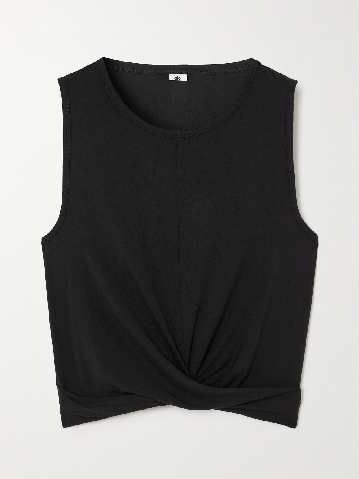 Alo Yoga - Cover Cropped Draped Stretch-jersey Tank - Black