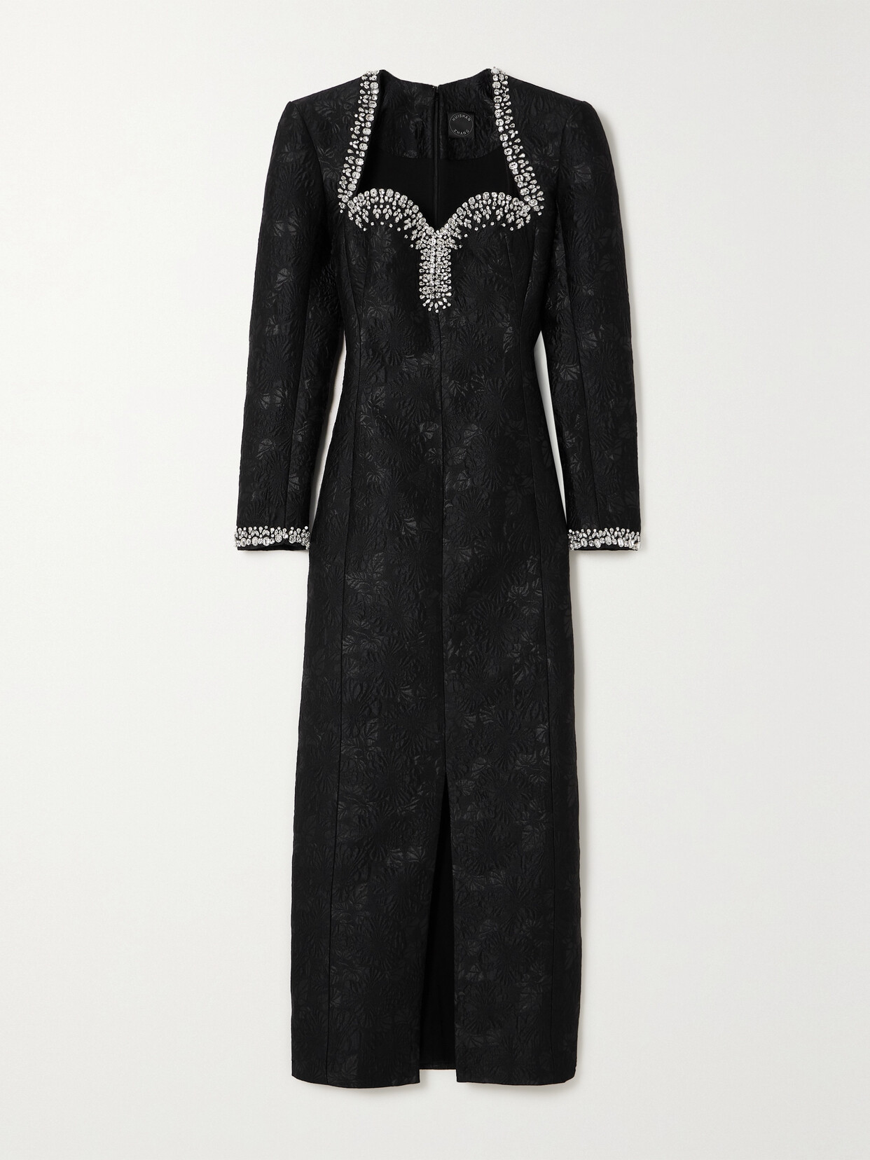 Huishan Zhang Eleanor Crystal-embellished Jacquard Woven Maxi Dress In Black