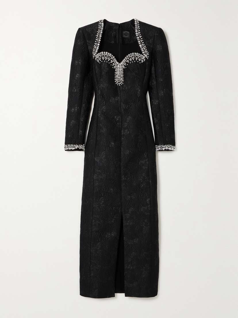 Huishan Zhang Eleanor Crystal-embellished Cloqué Midi Dress