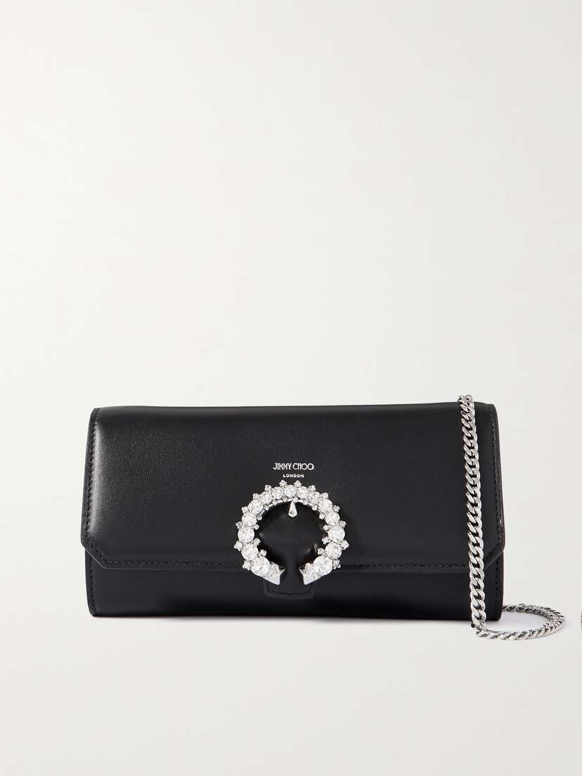 Jimmy Choo Crystal-embellished Leather Wallet