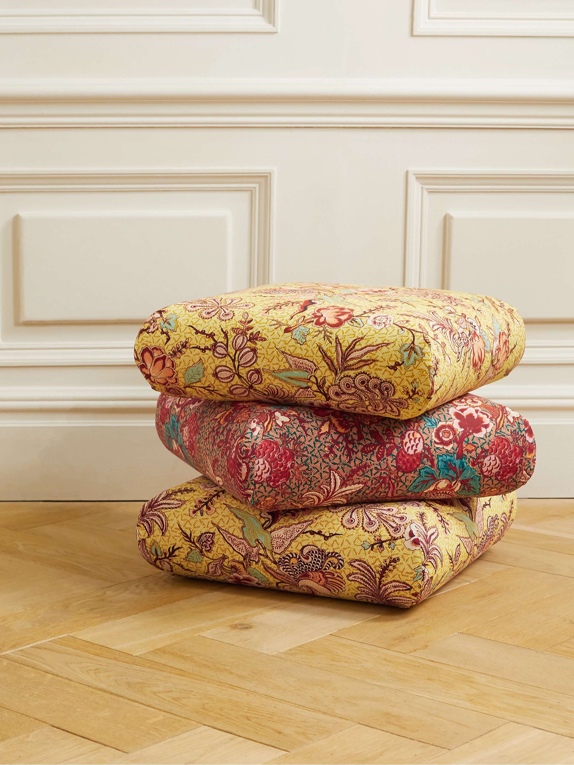 CABANA + Ulla Johnson printed cotton pouf