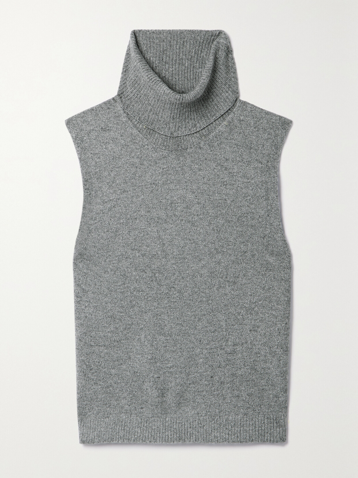 LESET Zoe Knitted Turtleneck Tank - Gray