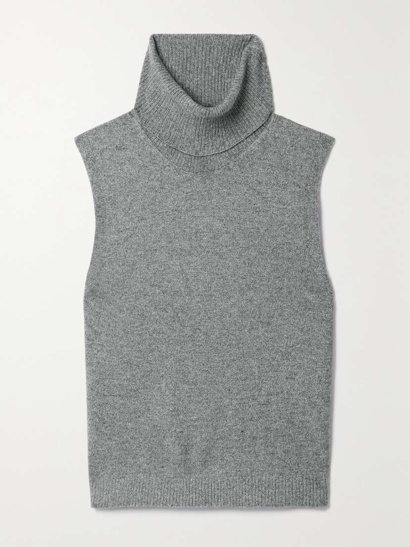 LESET Zoe Knitted Turtleneck Tank - x large