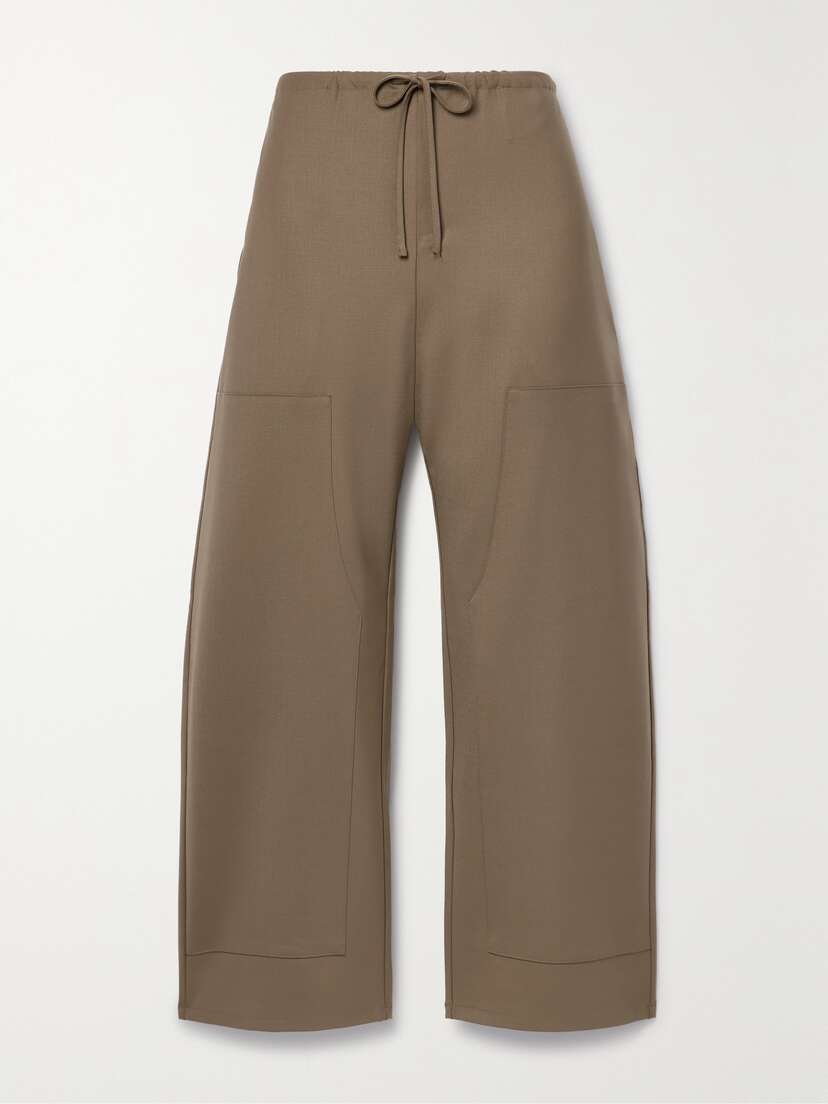 LESET Jane Cropped Wool-blend Twill Wide-leg Pants - x large