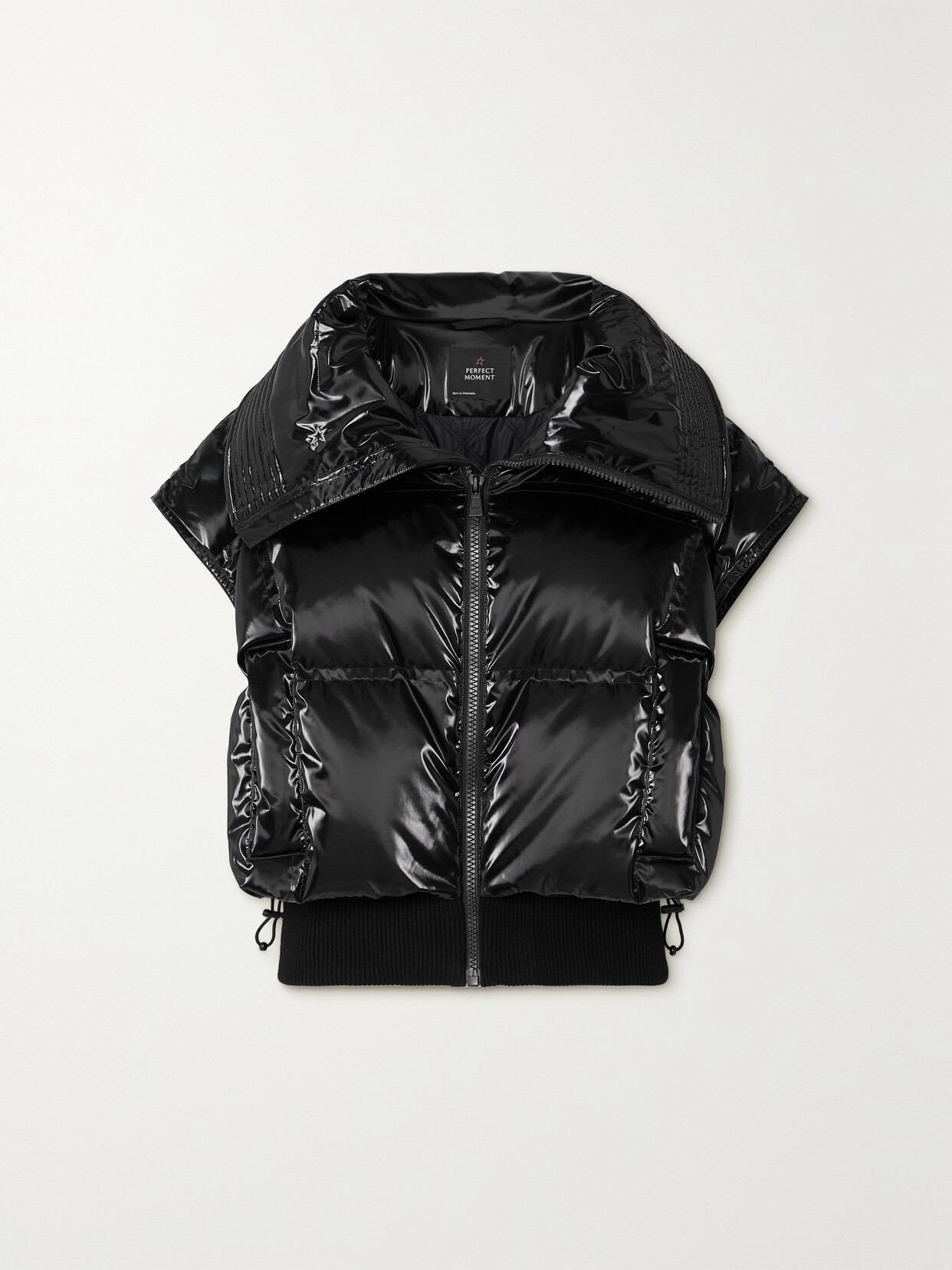 Perfect Moment - Sierra Quilted Glossed-shell Vest - Black