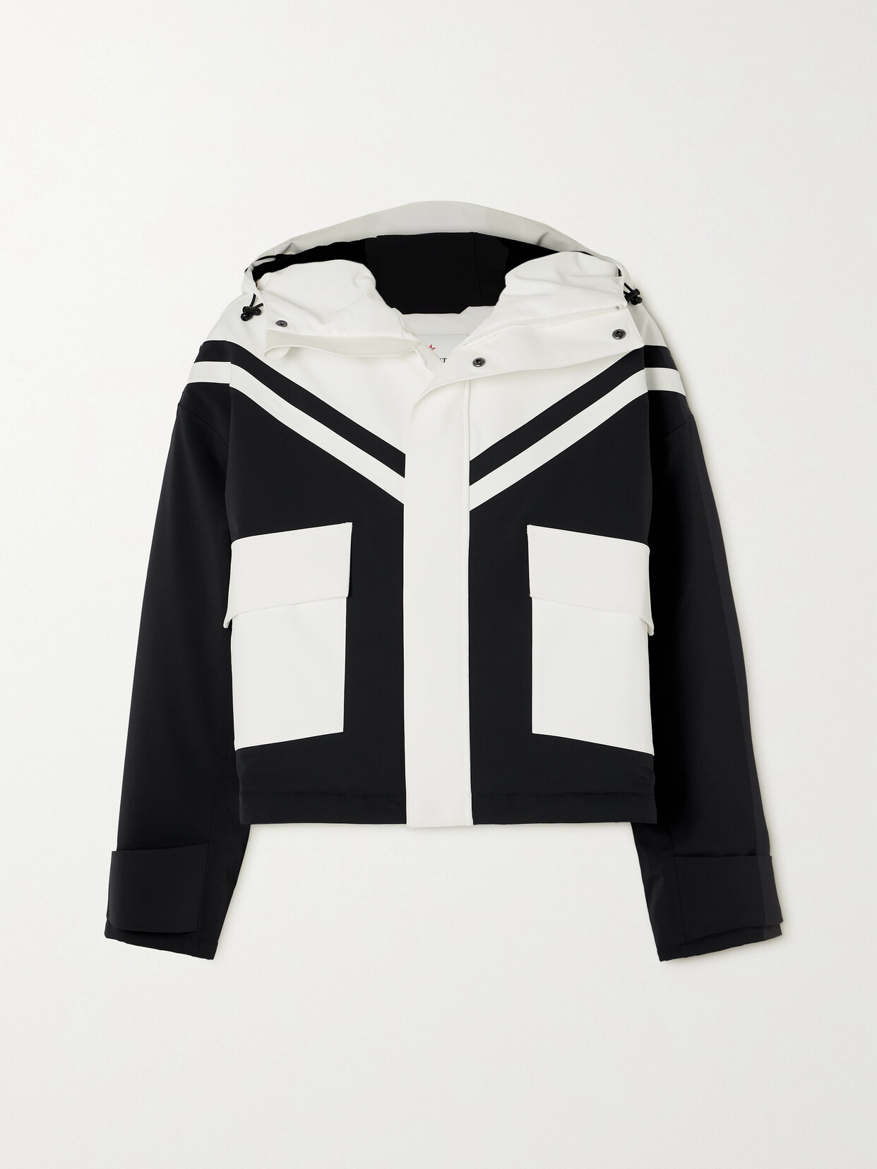 Perfect Moment Calea Two-tone Hooded Ski Jacket In Black