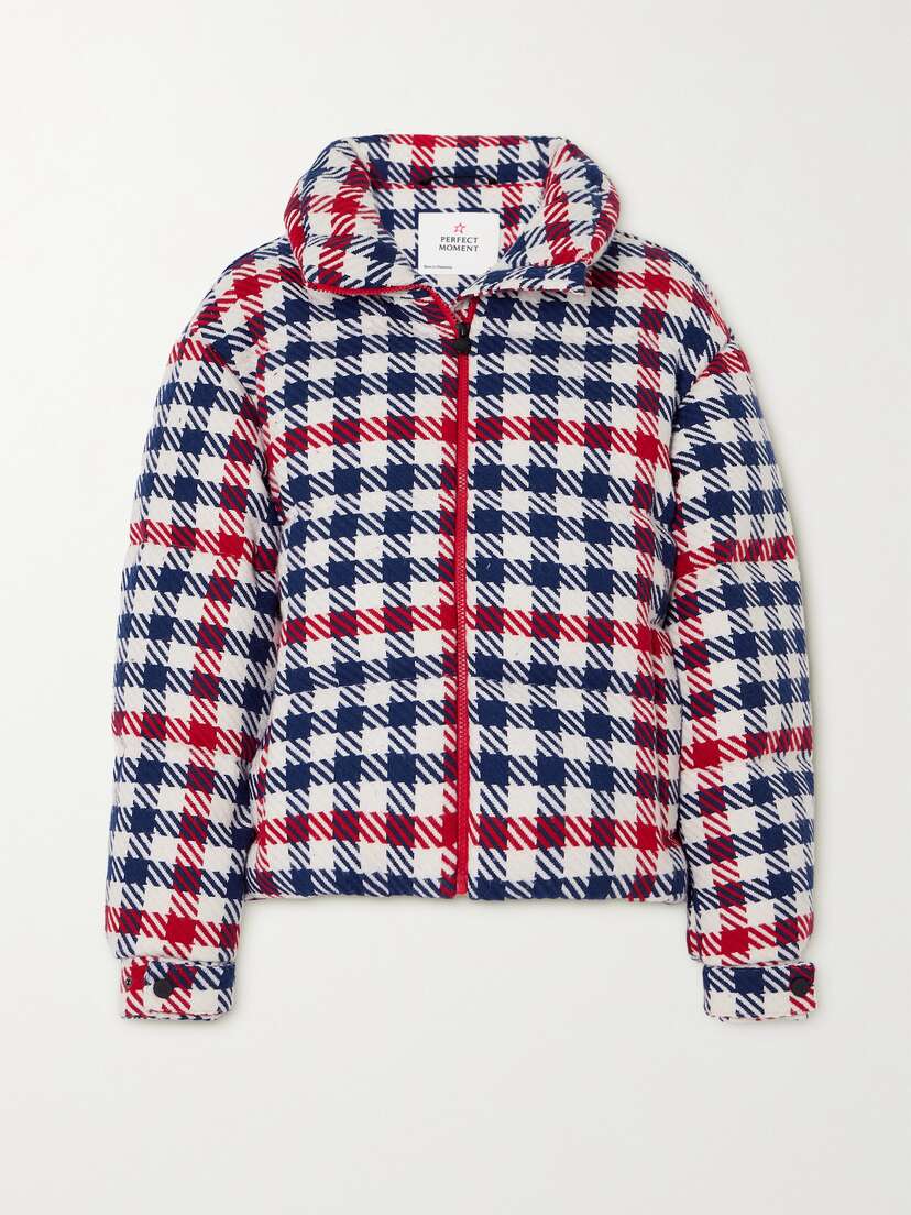 Perfect Moment Star Hounds Tooth Quilted Padded Down Ski Jacket