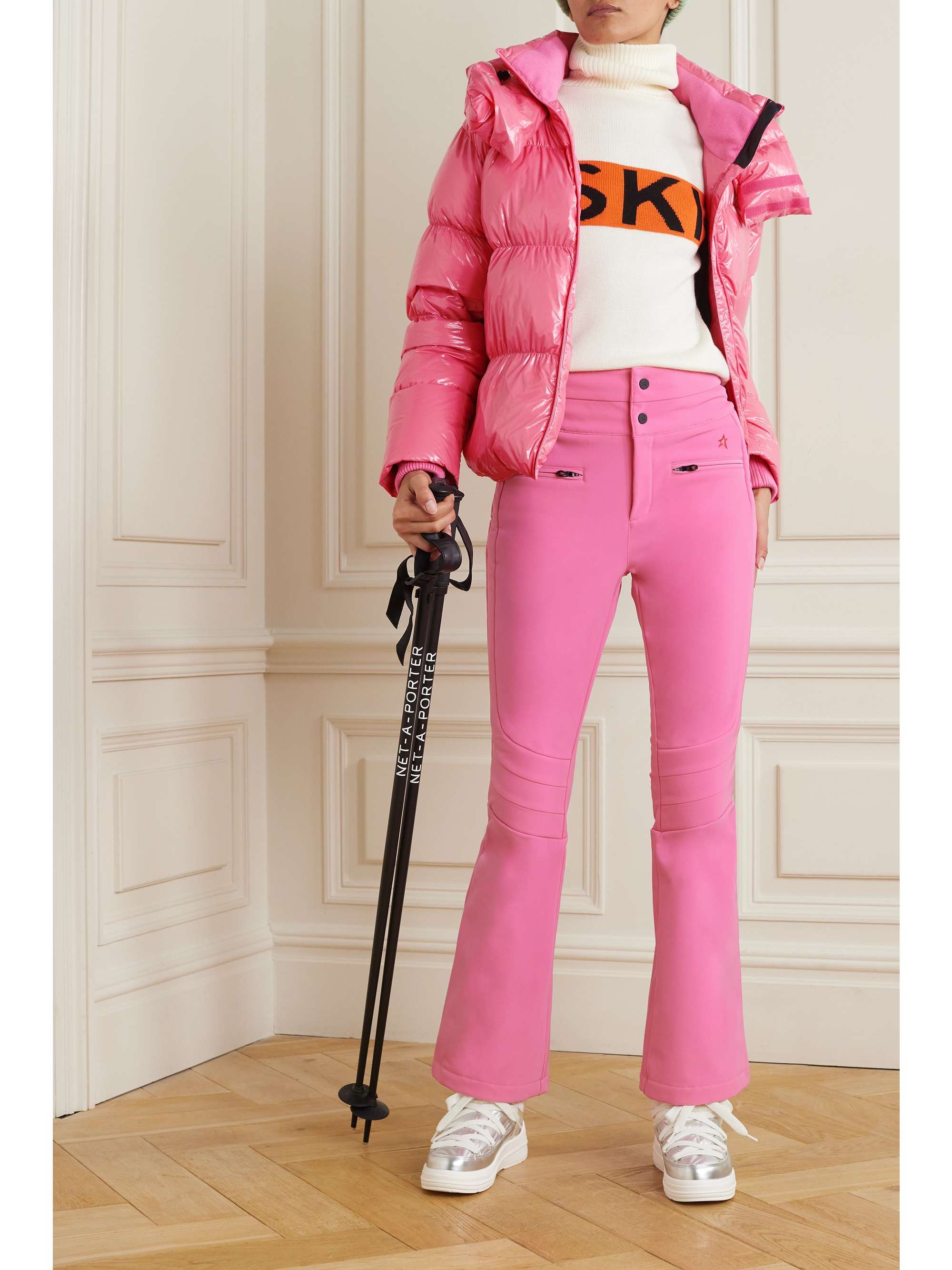 Aurora high-rise softshell flared ski pants in pink - Perfect