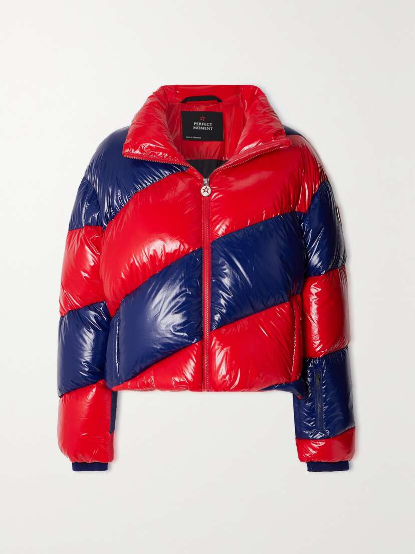 Perfect Moment Super Mojo Striped Quilted Glossed Down Jacket