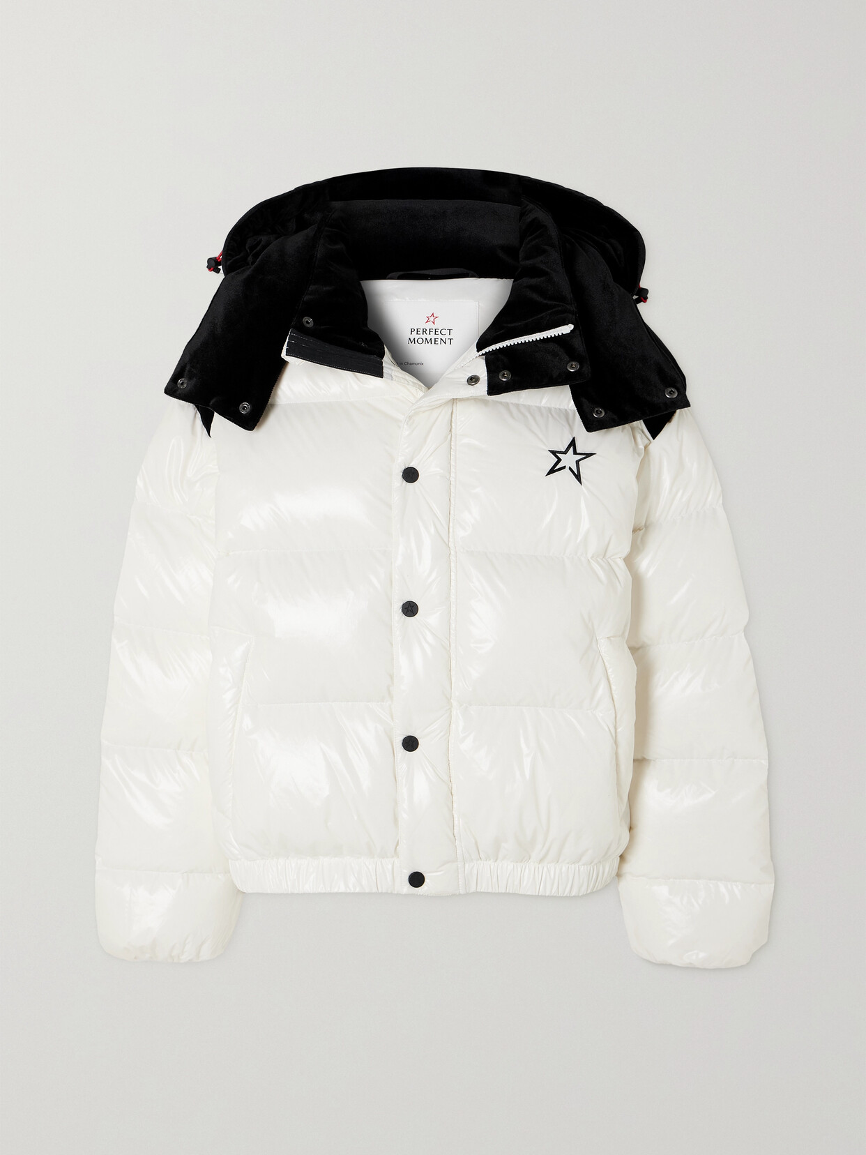 Perfect Moment Moment Ii Velvet-trimmed Hooded Quilted Down Ski Jacket In White