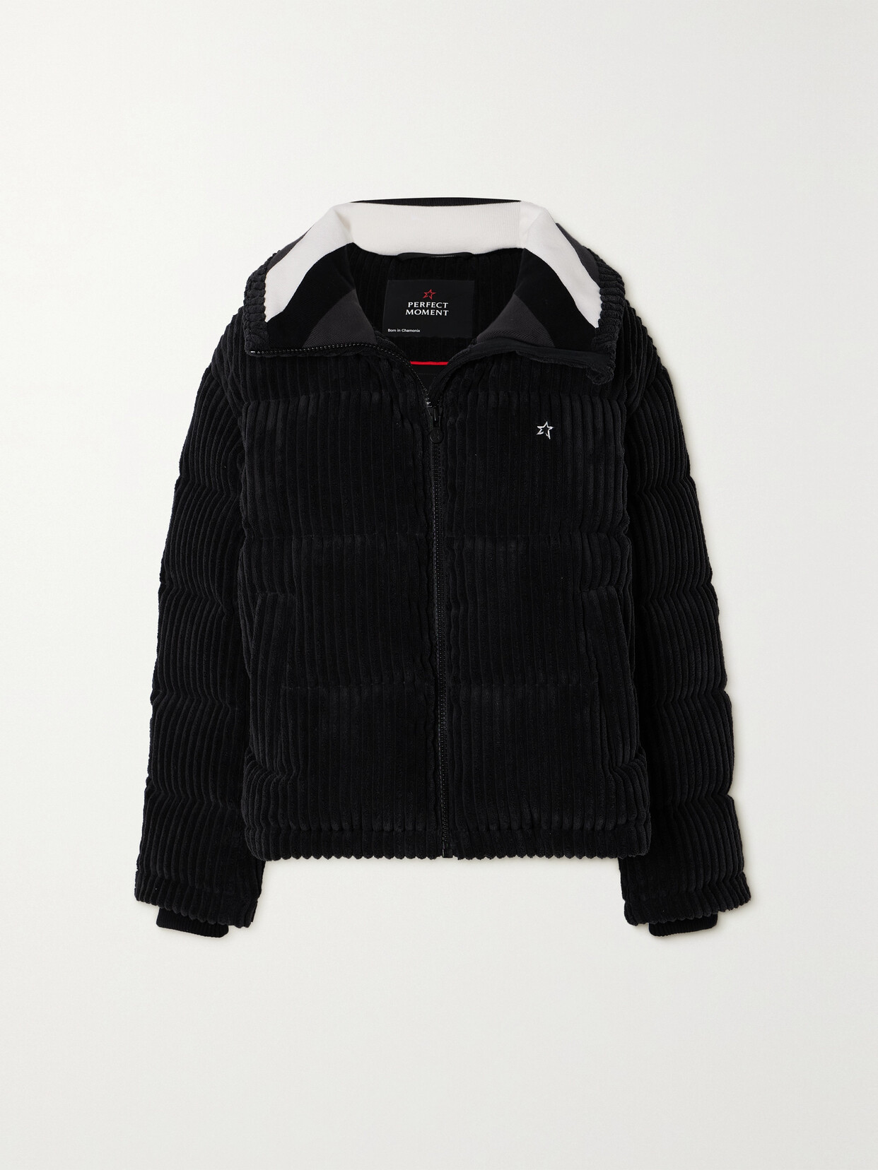 Perfect Moment - Quilted Corduroy Down Ski Jacket - Black