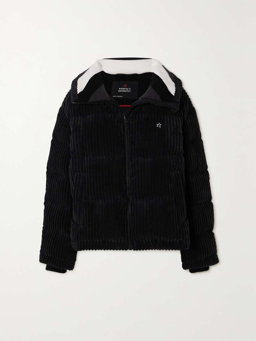 Perfect Moment Quilted Corduroy Down Ski Jacket