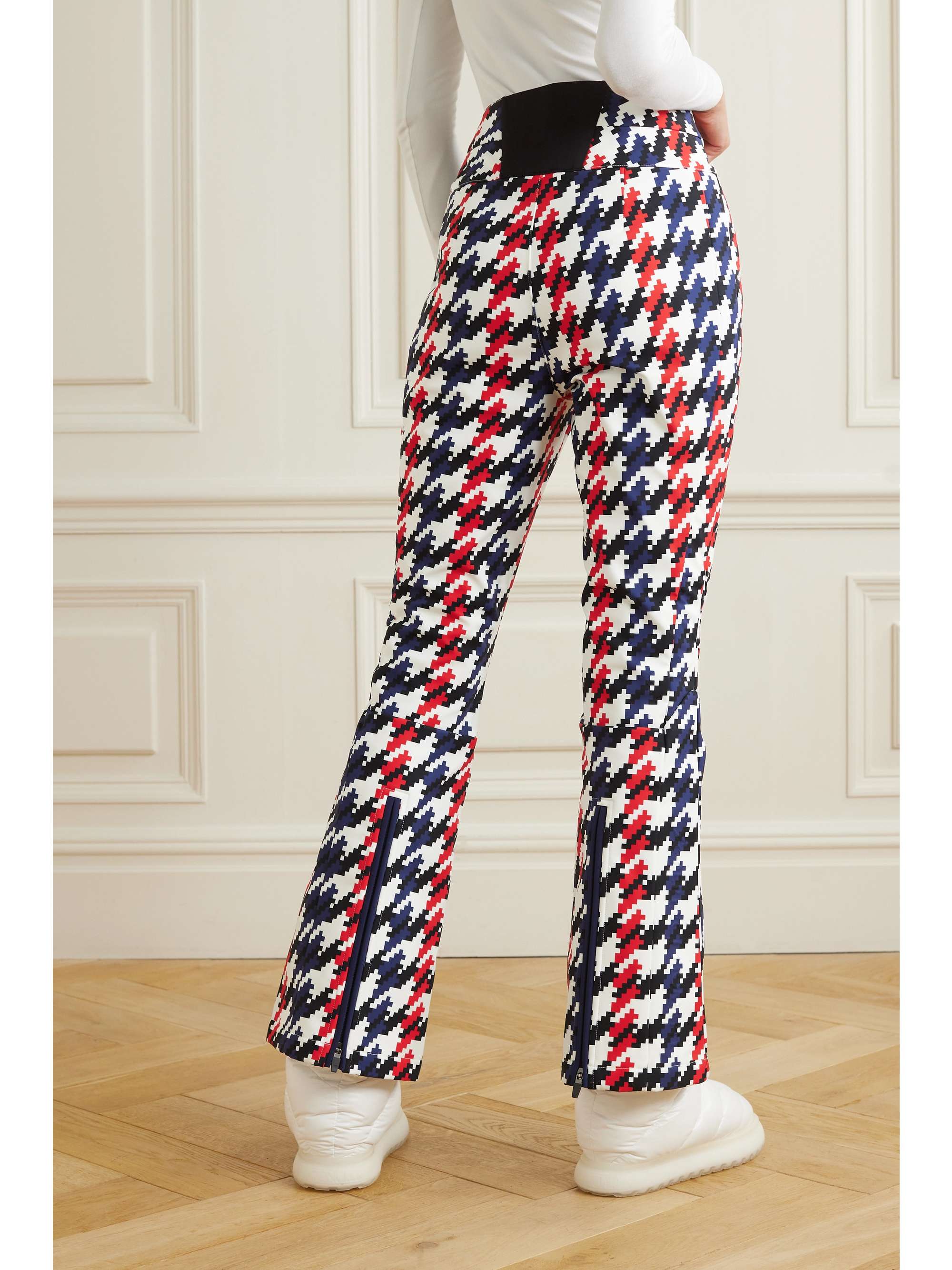PERFECT MOMENT Aurora houndstooth high-rise flared ski pants