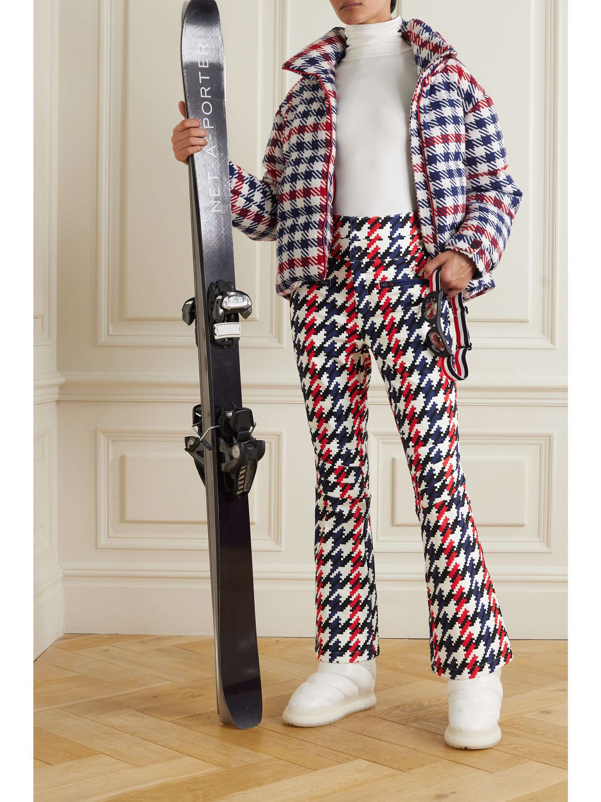 PERFECT MOMENT Aurora houndstooth high-rise flared ski pants