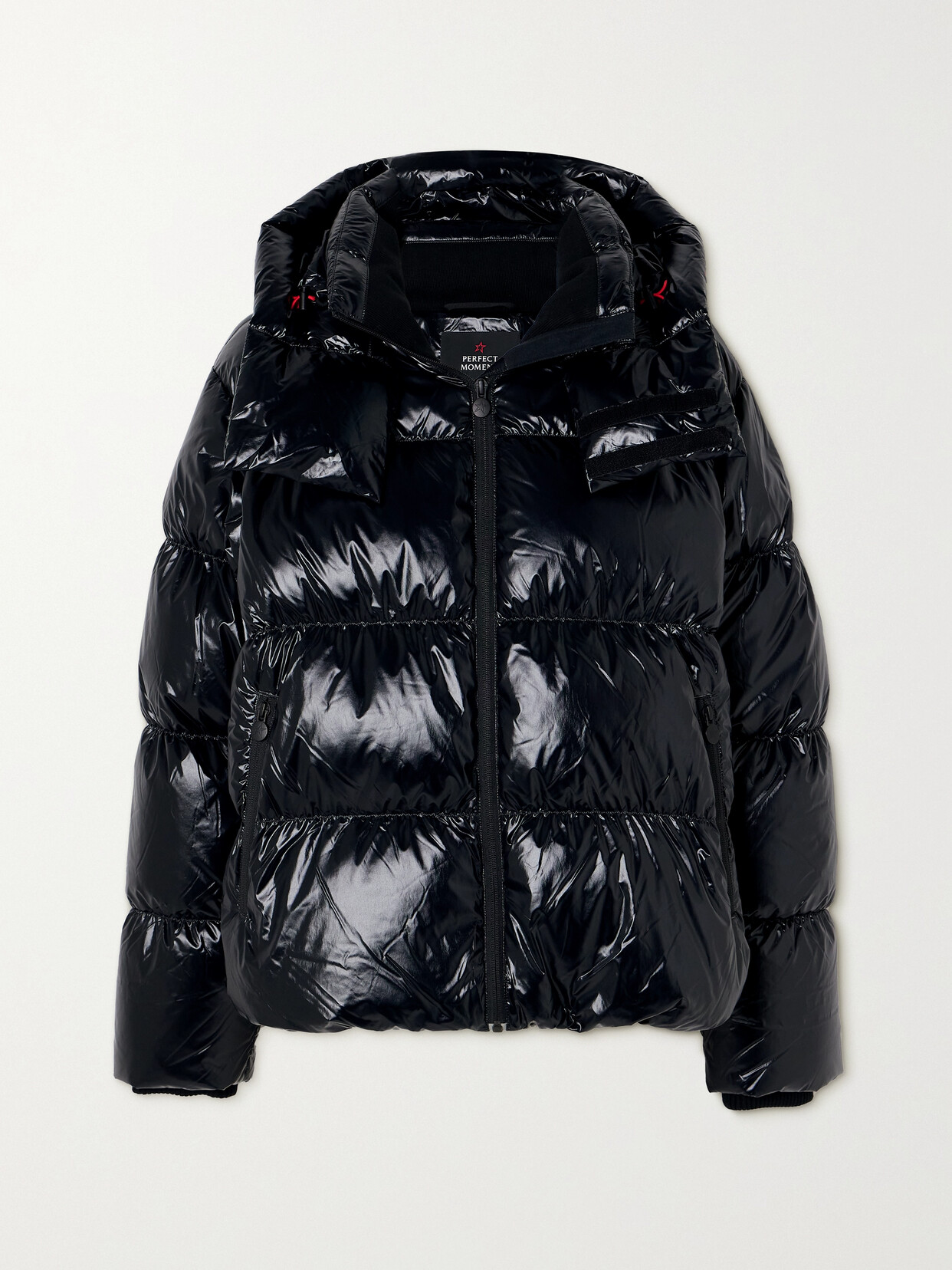 Perfect Moment January Hooded Padded Jacket In Black-cire