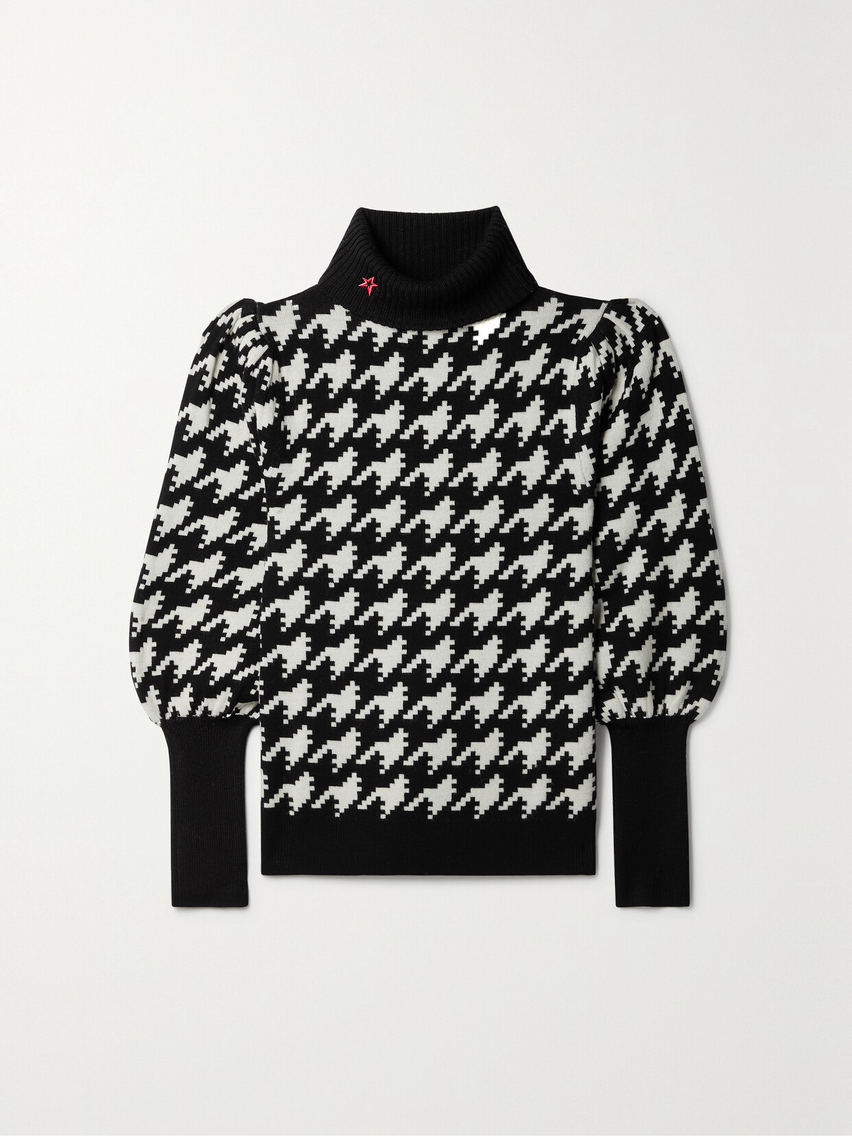 Perfect Moment Claudia Intarsia-knit Merino Wool Turtleneck Sweater - Black