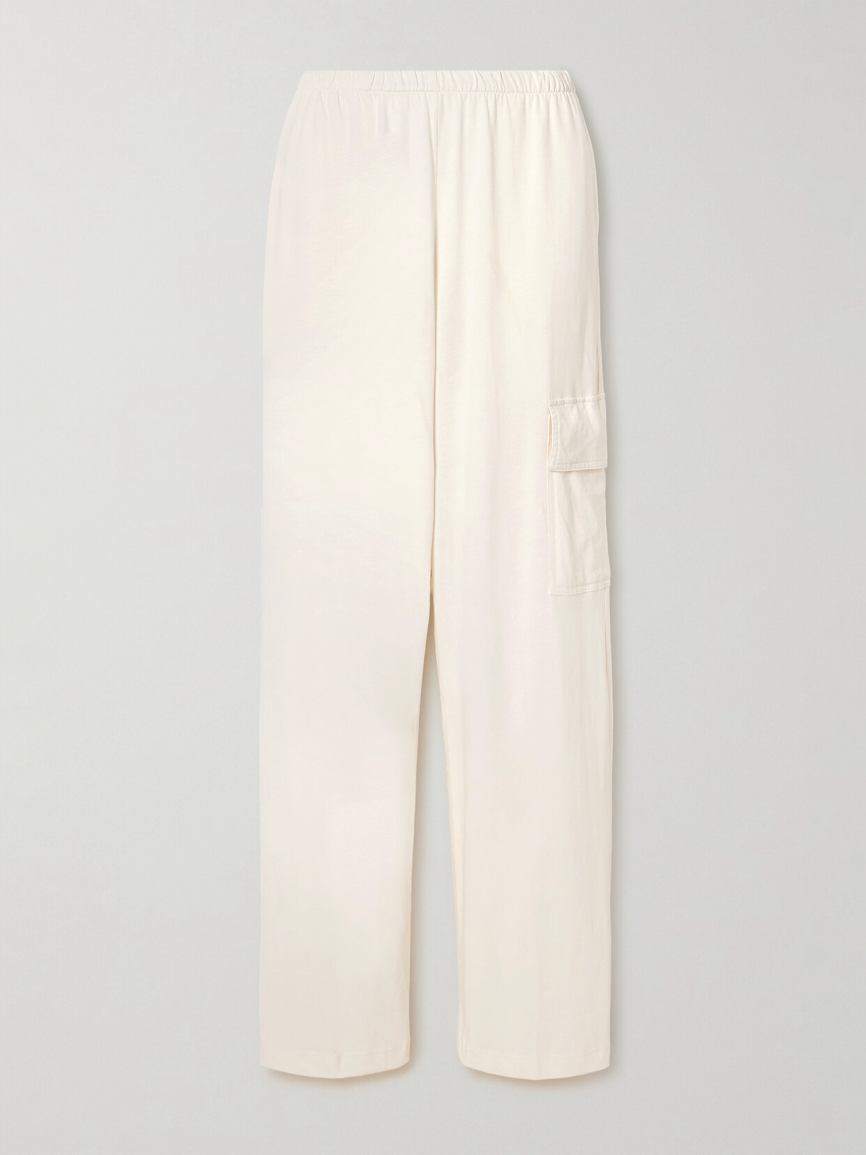 Skin + Net Sustain Clairo Organic Pima Cotton-jersey Cargo Pants In Cream