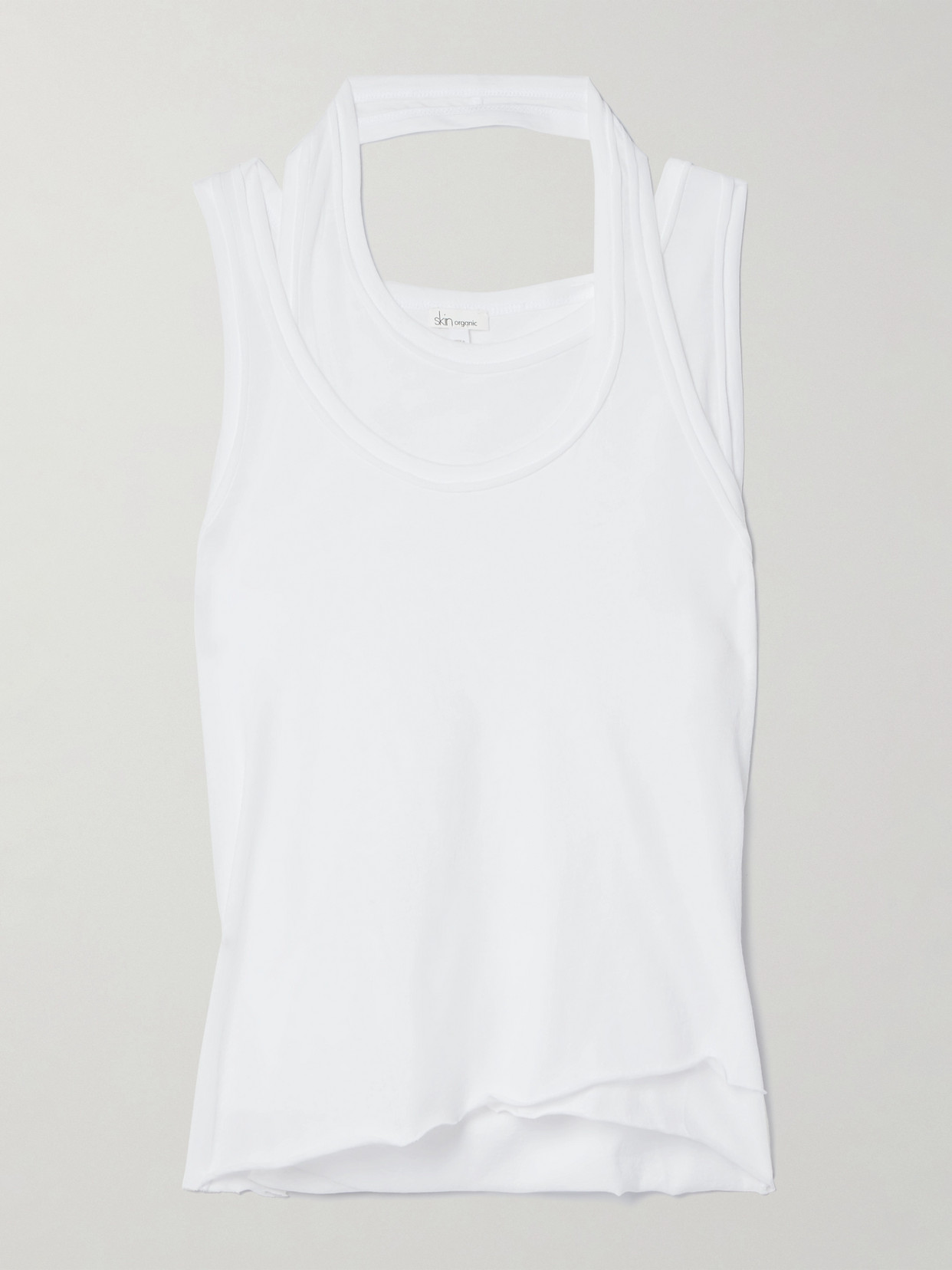 Skin + Net Sustain Ellie Layered Organic Pima Cotton-jersey Tank - White