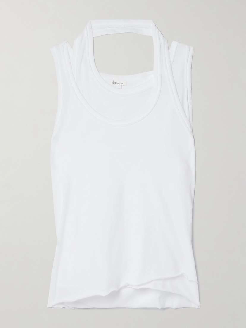Skin + Net Sustain Ellie Layered Organic Pima Cotton-jersey Tank - x large