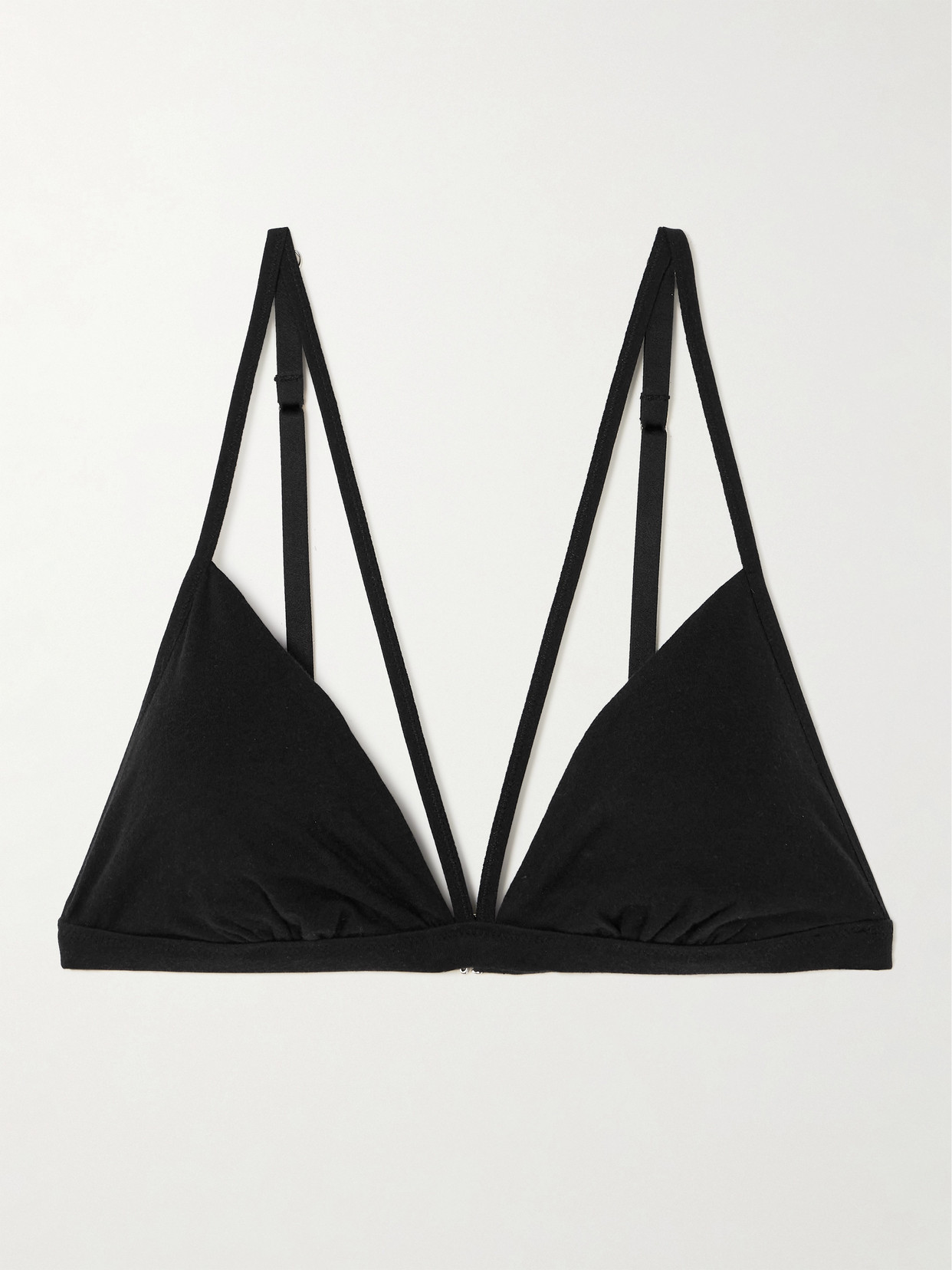 Skin + Net Sustain Evita Organic Pima Cotton-jersey Soft-cup Triangle Bra In Black