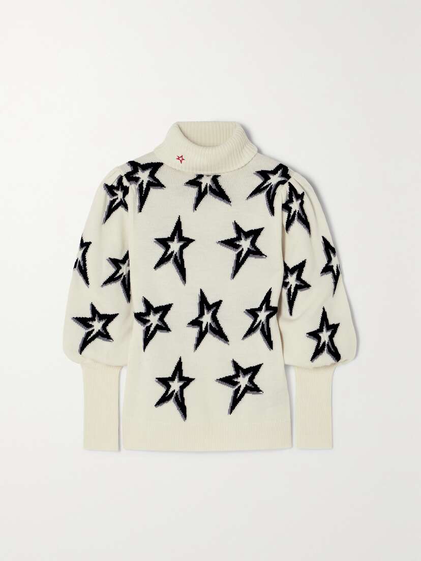 Perfect Moment Stardust Intarsia Merino Wool Turtleneck Sweater