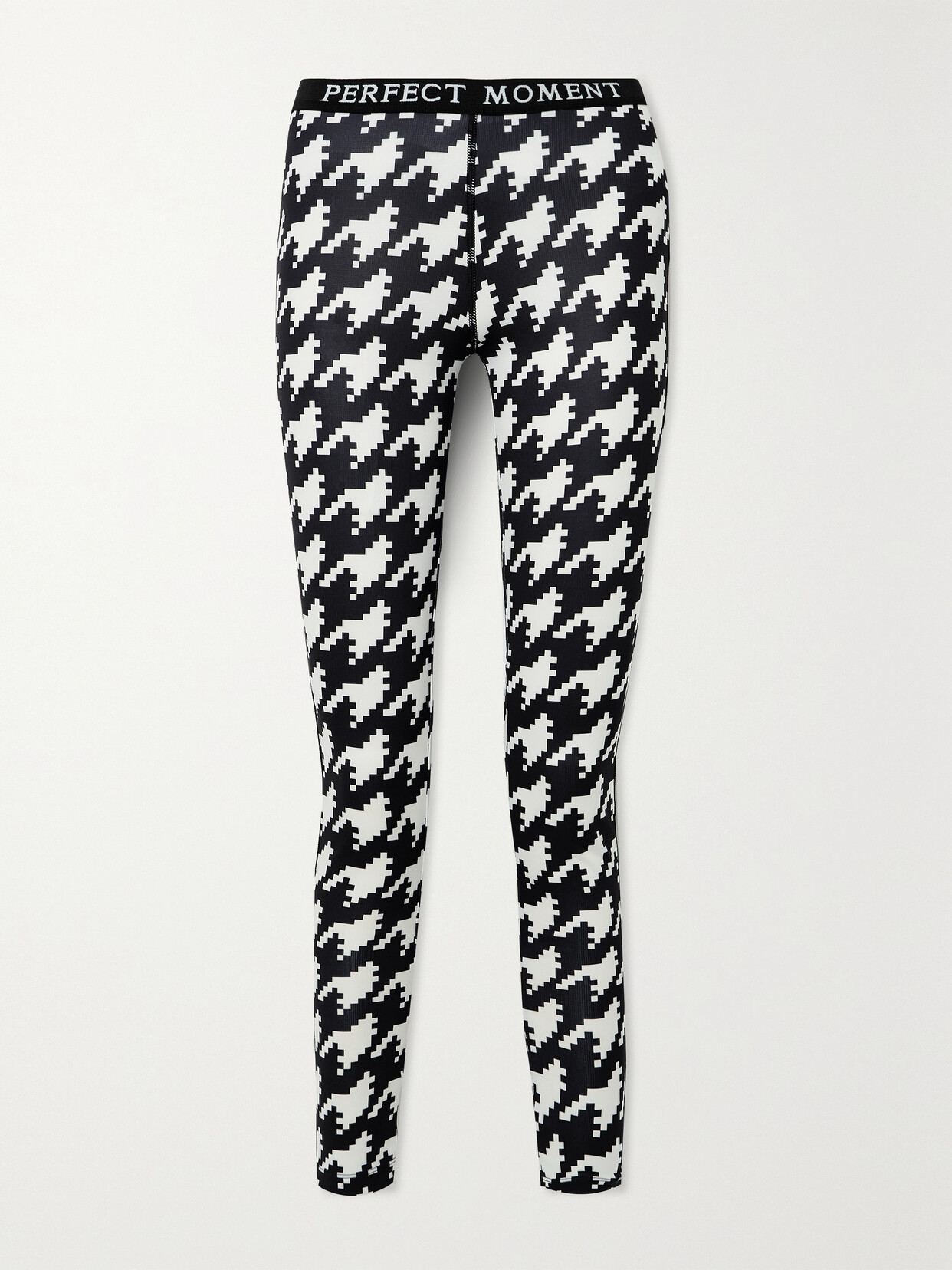 Perfect Moment Thermal Houndstooth Knitted Leggings In Houndstooth-black-snow-white