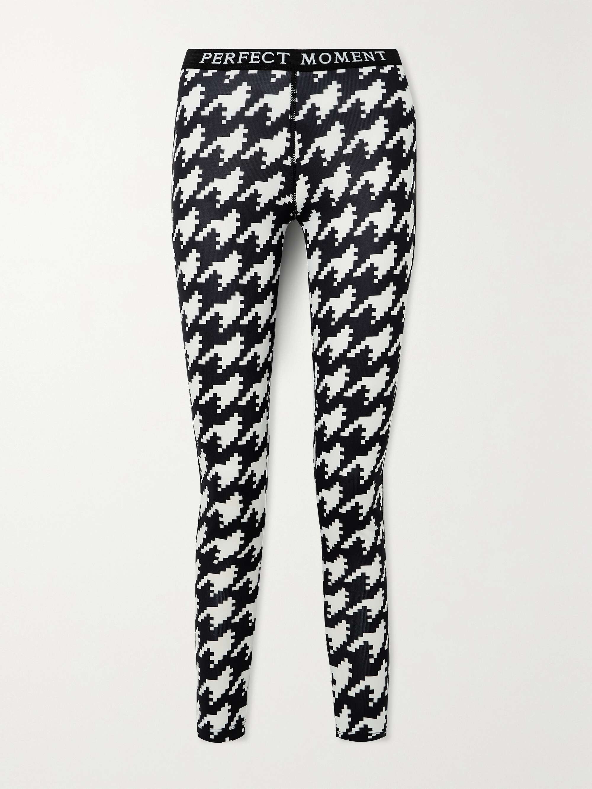 Thermal houndstooth knitted leggings