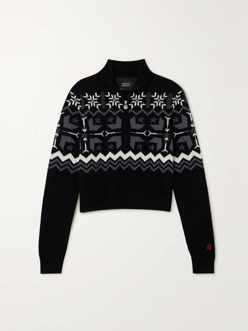 Perfect Moment Nordic Fair Isle Intarsia Merino Wool Sweater