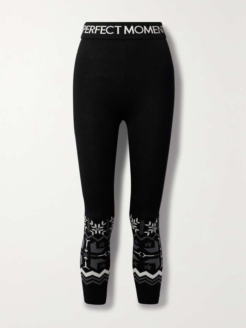 Perfect Moment Nordic Fair Isle Jacquard-knit Merino Wool Leggings