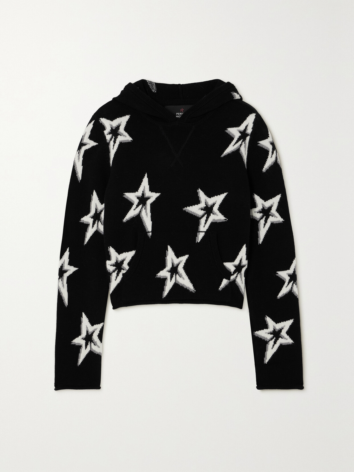 Perfect Moment Whistler Intarsia Merino Wool Hoodie - Black