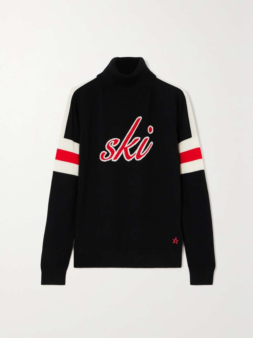 Perfect Moment Neve Intarsia Merino Wool Turtleneck Sweater