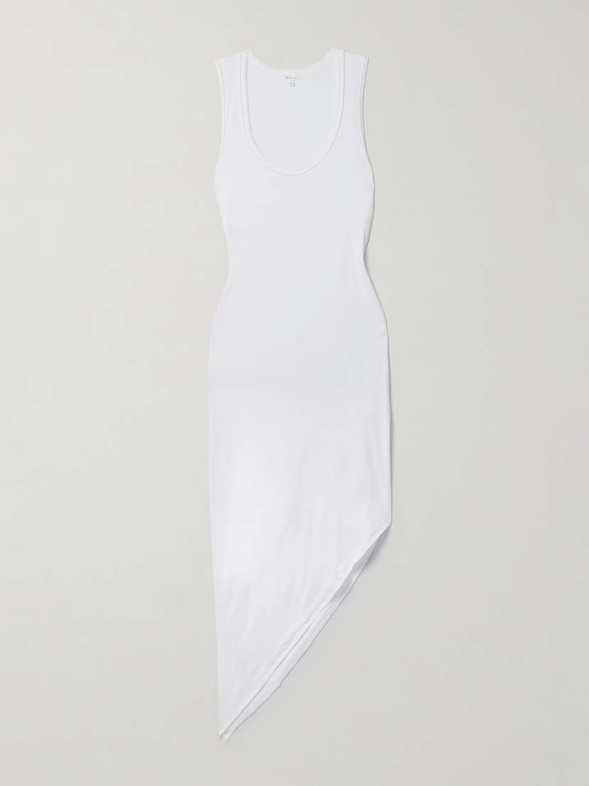 Skin + Net Sustain Evaline Asymmetric Organic Pima Cotton-jersey Midi Dress - x large