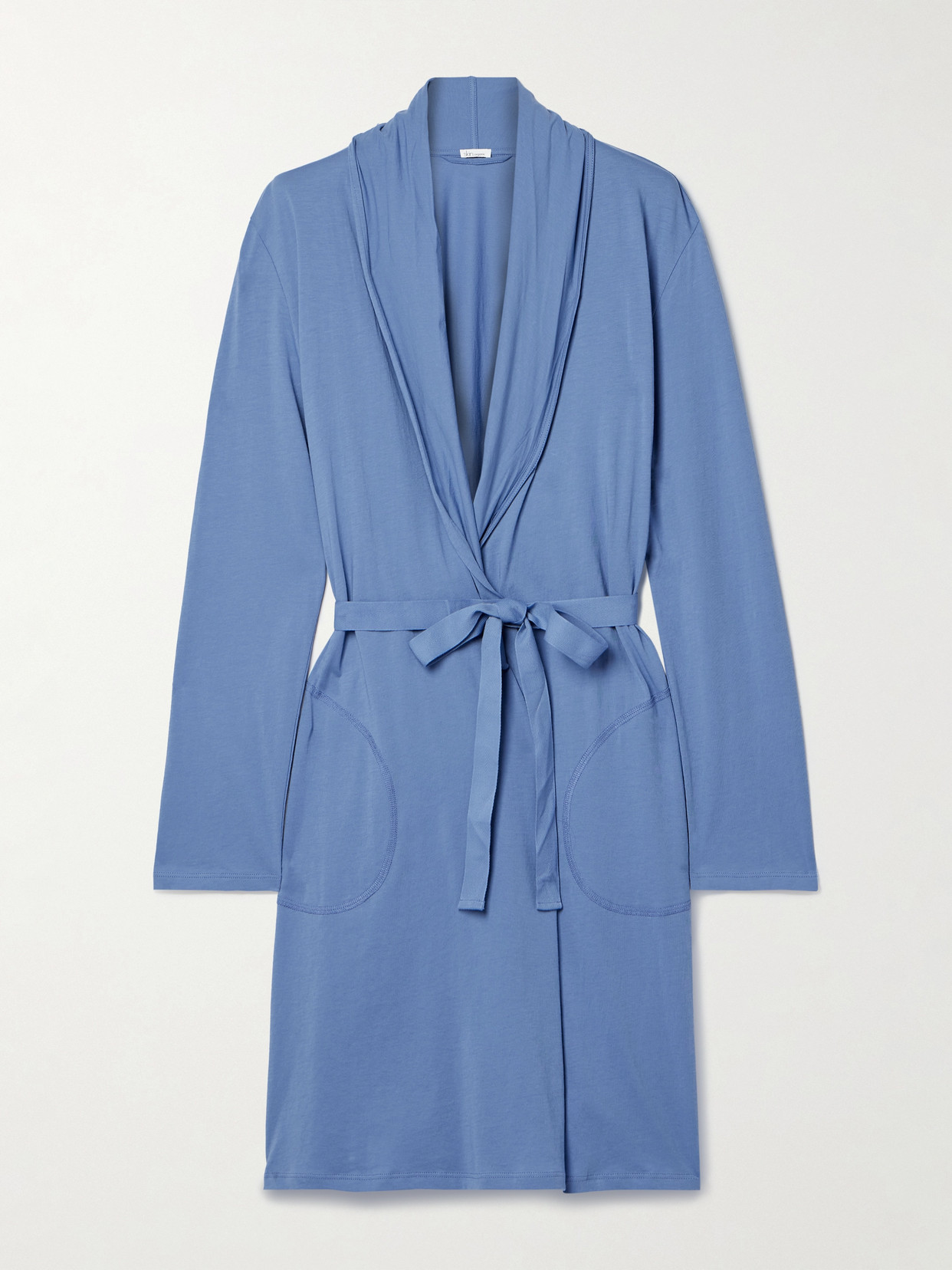 Skin + Net Sustain Coleen Organic Pima Cotton-jersey Robe - Blue