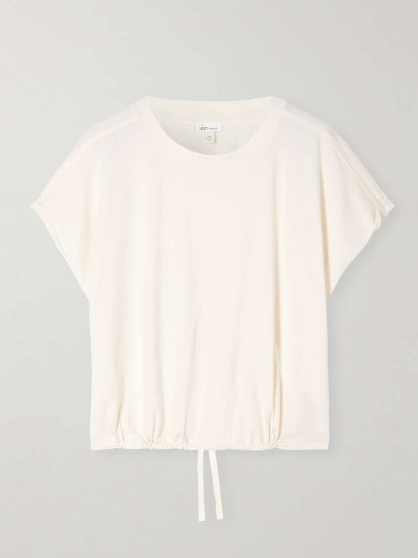 Skin + Net Sustain Caylie Gathered Organic Pima Cotton-jersey Top