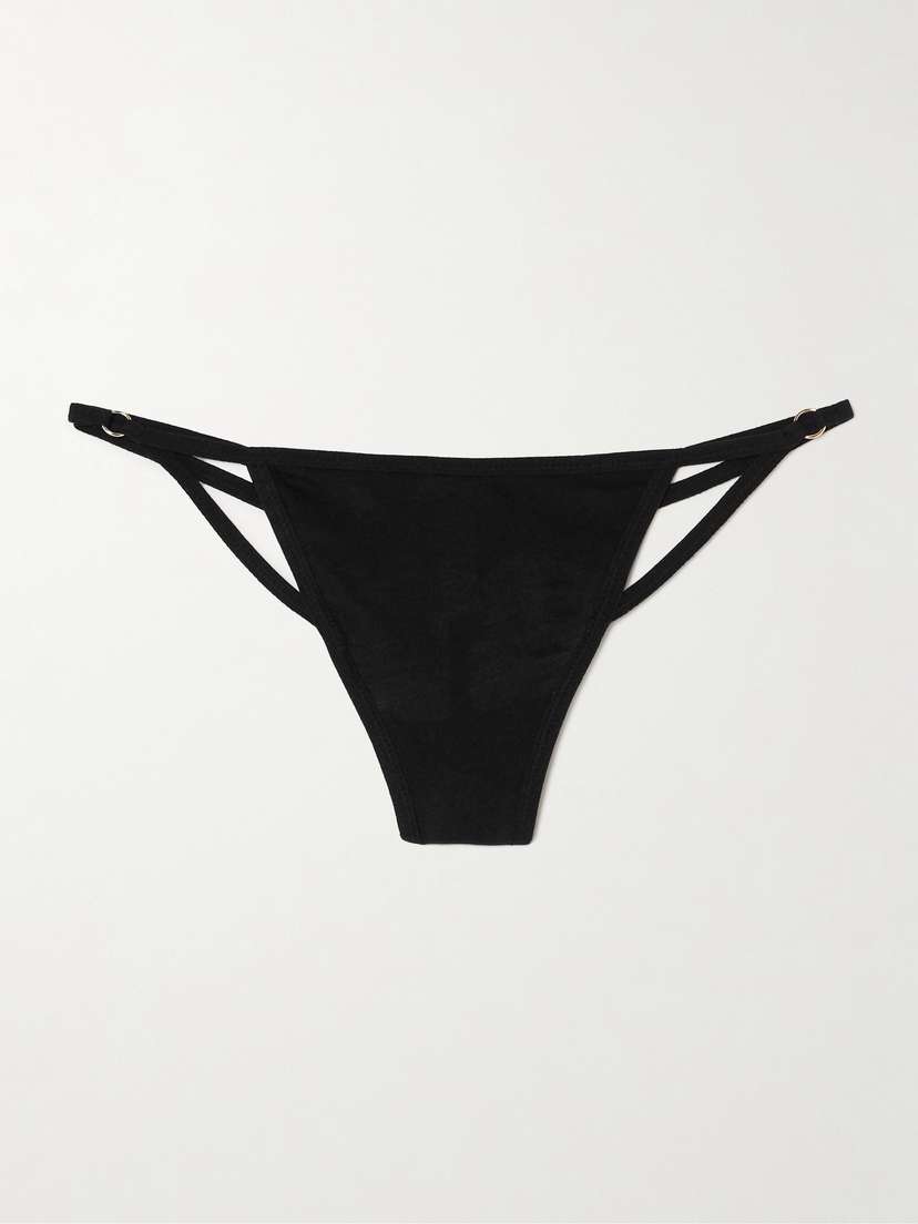 Skin + Net Sustain Eve Embellished Organic Pima Cotton-jersey Thong