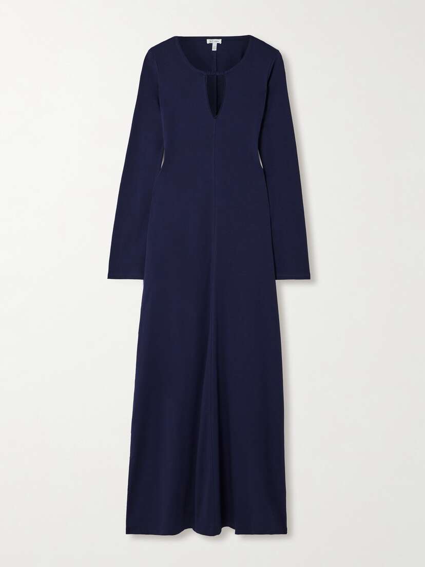 Skin + Net Sustain Collina Cutout Ruched Organic Pima Cotton-jersey Maxi Dress