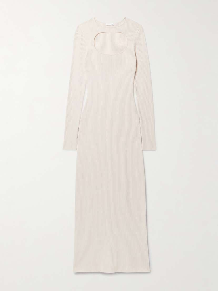 Skin Priyanka Cutout Ribbed Cotton-blend Maxi Dress