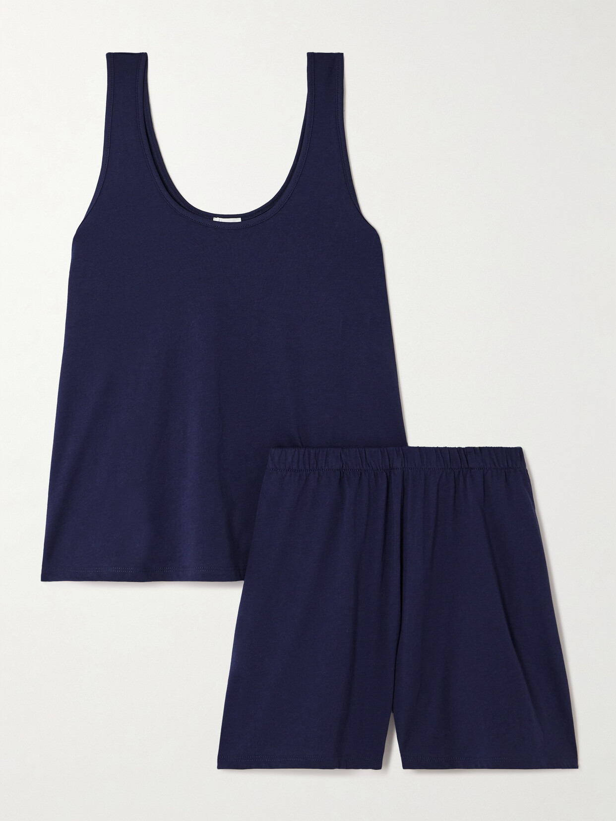 Skin - + Net Sustain Christi And Caro Organic Pima Cotton-jersey Pajama Set - Blue