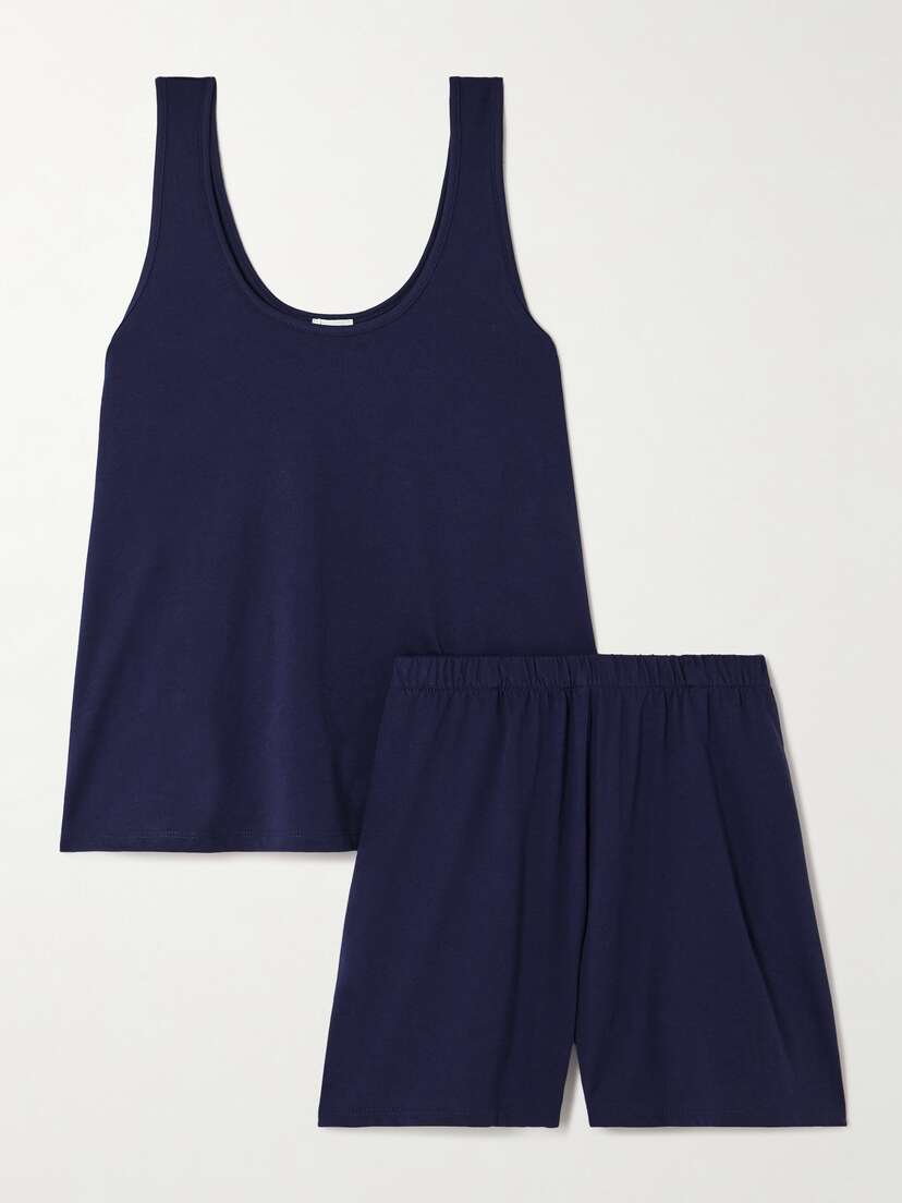 Skin + Net Sustain Christi And Caro Organic Pima Cotton-jersey Pajama Set