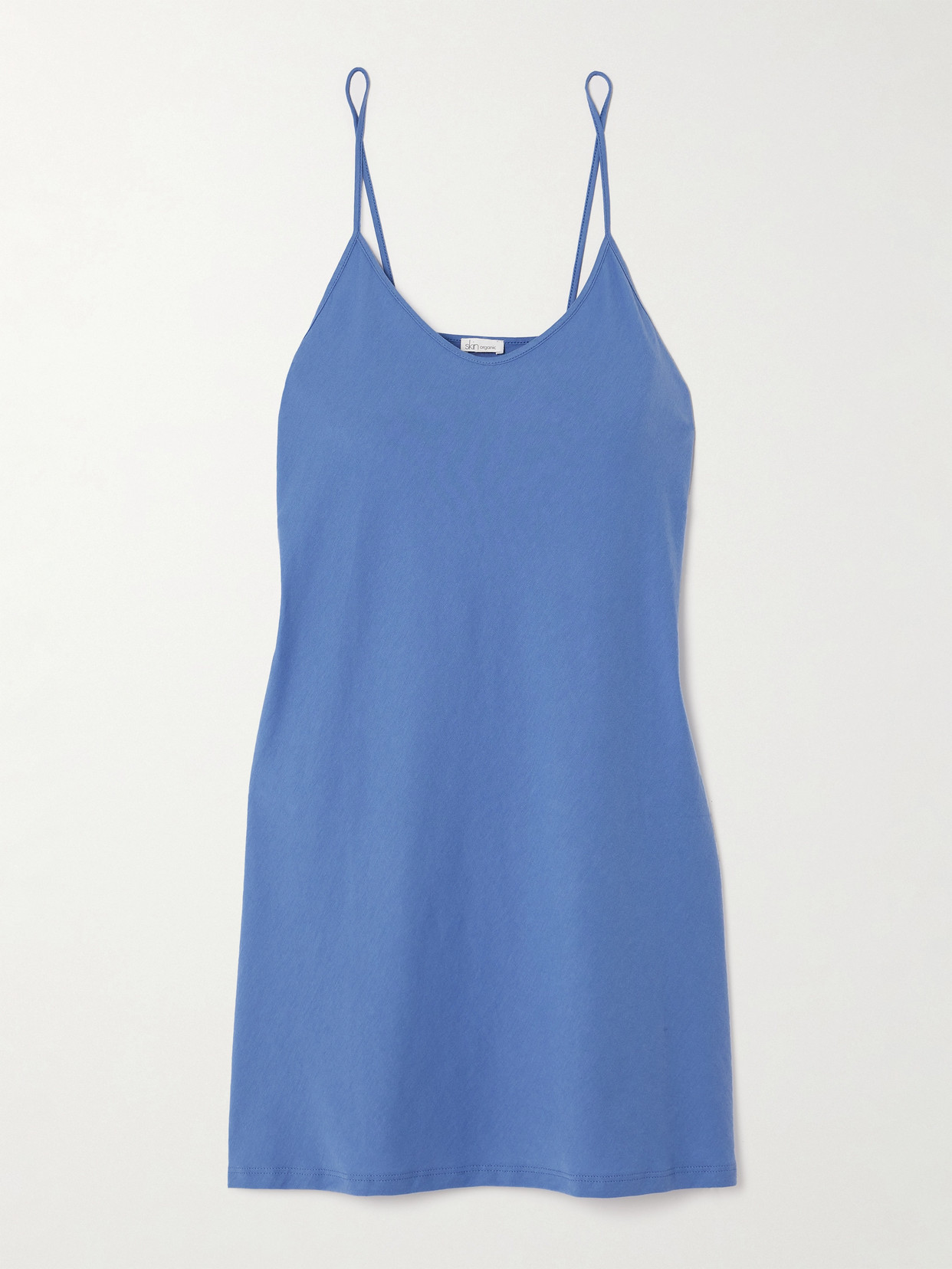 Skin + Net Sustain Organic Pima Cotton-jersey Chemise In Blue