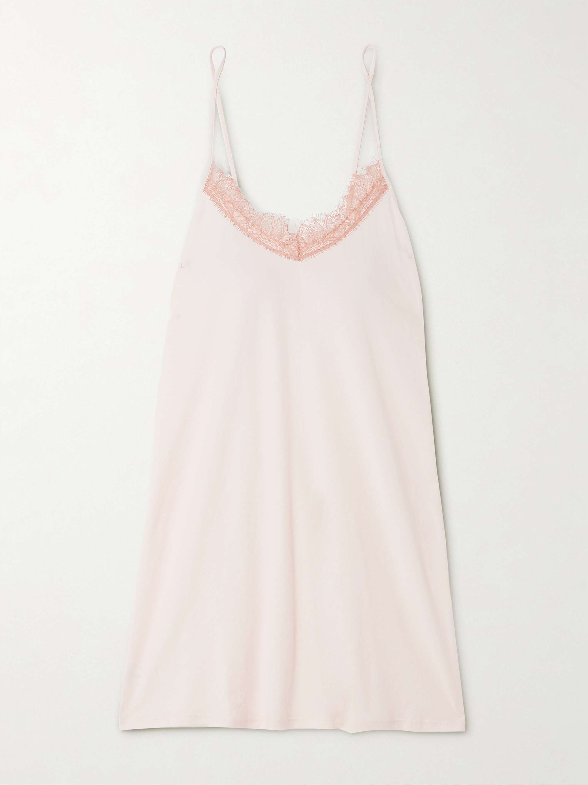 Silk Camisole Top with Leavers lace in Pink