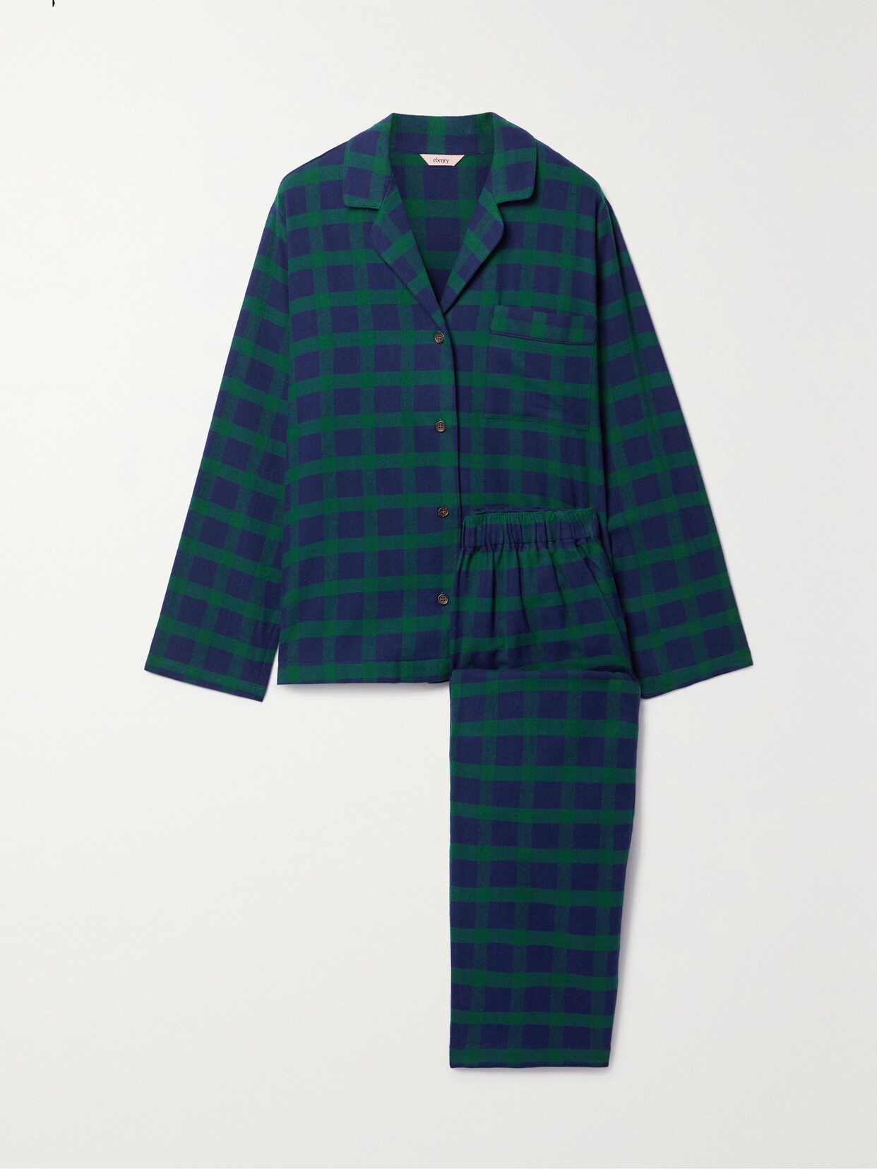 Eberjey - Checked Cotton-flannel Pajama Set - Green